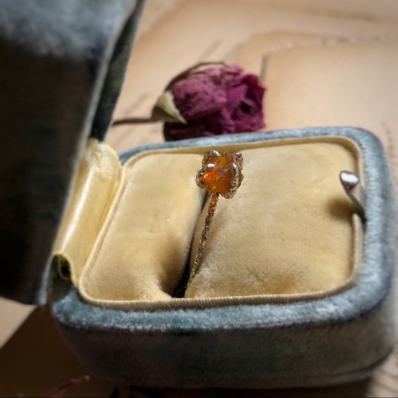 Handmade Sterling Silver Raw Opal Ring - Picture 3 of 3